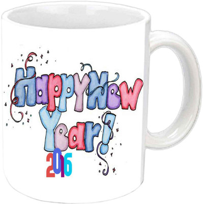 

Raj Laxmi Beautiful printed new year cup Ceramic Mug(350 ml)