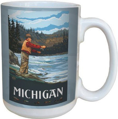 

Tree-Free Greetings Greetings lm43293 Scenic Michigan Fly Fishing by Paul A. Lanquist Ceramic with Full-Sized Handle, 15-Ounce, Multicolored Ceramic Mug(60 ml), Multicolor