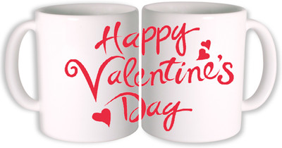 

PhotogiftsIndia Happy Valentine Day 011 Ceramic Mug(325 ml, Pack of 2), Multicolor