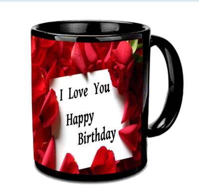 

Raj Laxmi roses roses b'day black Ceramic Mug(350 ml)
