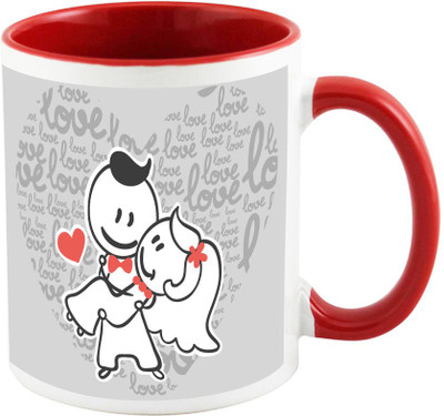 

AllUPrints Limitless Love For Valentine Red Ceramic Mug(325 ml)