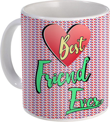 

SKY TRENDS Best Friend Ever Ceramic Coffe Gift For Special day Valentine Day Design (70) Ceramic Mug(320 ml), White