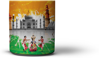 

The Nodding Head Traditional Dance Coffee Ceramic Mug(300 ml), Multicolor