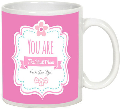

AllUPrints We Love You Mother White Coffee Ceramic Mug(325 ml), Multicolor