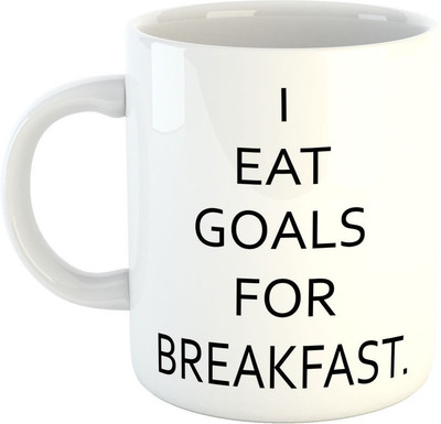 

Deeher Gifts I eat goals for breakfast Ceramic Mug(330 ml), Black