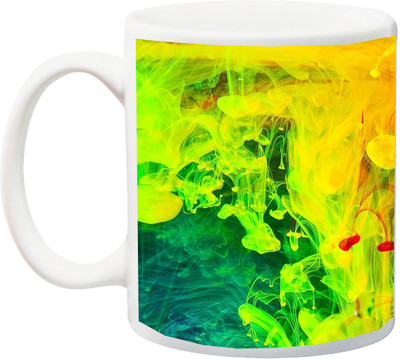 

ME&YOU Gift for Holi;Happy Holi Abstract color HD printed Ceramic Mug(325 ml), Multicolor
