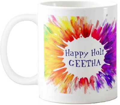 

Exoctic Silver Happy Holi Geetha Series002 Ceramic Mug(330 ml), Multicolor