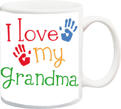 

ME&YOU Gift for Grandmother/Nani/Dadi On Birthday/Special Occasion;I Love My GrandMa Colourful Printed Ceramic Mug(325 ml), Multicolor