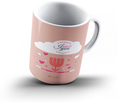 

Ucard Valentines Day Love636 Bone China, Ceramic, Porcelain Mug(325 ml), Multicolor