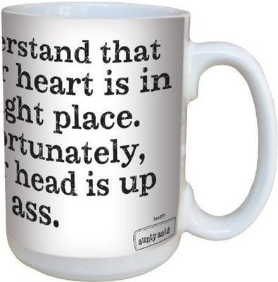 

Tree-Free Greetings Greetings lm43771 Hilarious Aunty Acid Your Head is Up Your by The Backland Studio Ceramic, 15-Ounce Ceramic Mug(60 ml), Multicolor