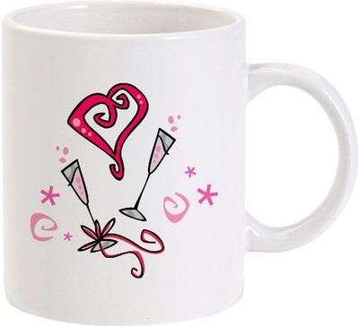 40% OFF on Lolprint Heart Champagne Glasses Ceramic Coffee Mug(325 ml) 40% OFF on Lolprint Heart Champagne Glasses Ceramic Coffee Mug(325 ml)