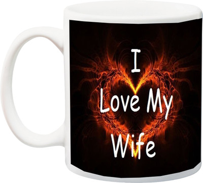 

ME&YOU Gift for Girlfriend/wifey/lover;I Love my Wife 3D printed Ceramic Mug(325 ml), Multicolor