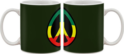 

Artifa Peace Sign Colourful Porcelain, Ceramic Mug(350 ml), Multicolor