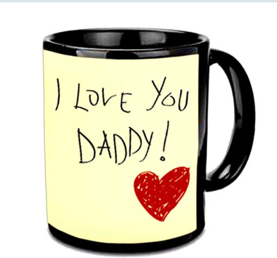 

Raj Laxmi I Love You Daddy Multicolor Ceramic Mug(350 ml), Black