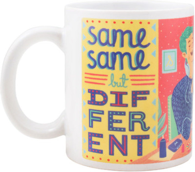 

Chumbak Same but Different Ceramic Mug(300 ml), White