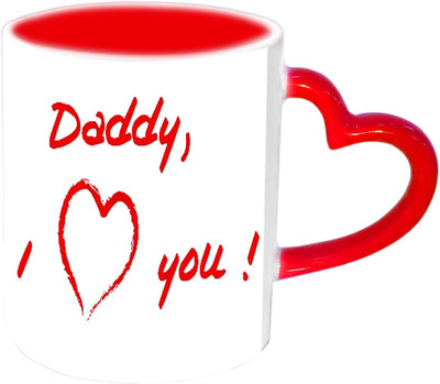 

Raj Laxmi DADDY, I love You.. Red Heart Handle Ceramic Mug(350 ml)
