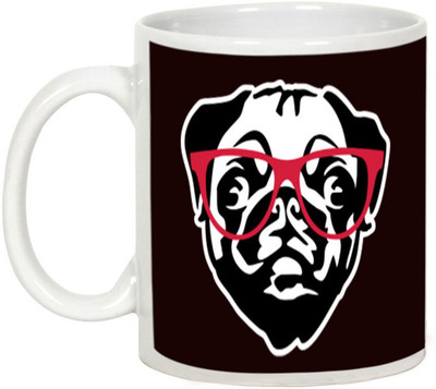 

AllUPrints Fashion Crazy Pup Ceramic Mug(325 ml), White