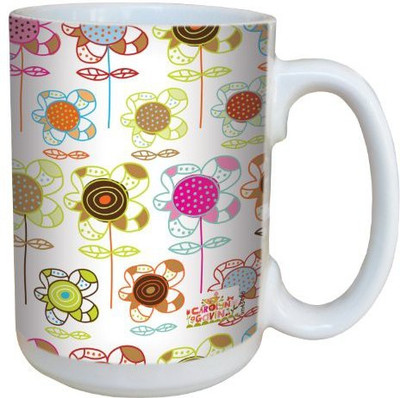 

Tree-Free Greetings Greetings lm43496 Sweet Blossoms by Carolyn Gavin Ceramic with Full-Sized Handle, 15-Ounce Ceramic Mug(60 ml), Multicolor
