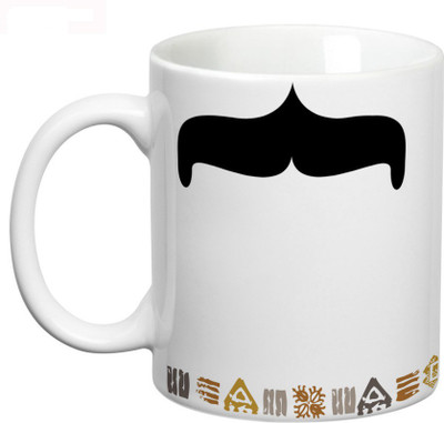 

Prithish Mr Curve Mooch Ceramic Mug(330 ml), Multicolor