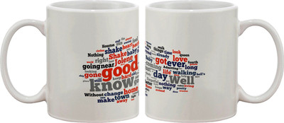 

Artifa Typography Porcelain, Ceramic Mug(350 ml), Multicolor