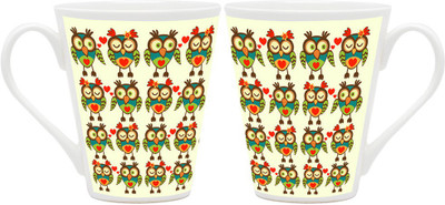 

Homesogood Lazy Sleeping Owls Ceramic Mug(355 ml, Pack of 2)