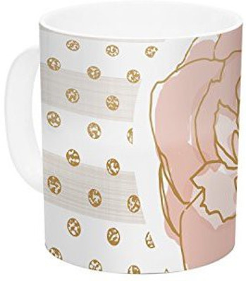

Kess InHouse InHouse Pellerina Design Watercolor Peony Pink Floral Ceramic Coffee, 11 oz, Multicolor Ceramic Mug(60 ml)