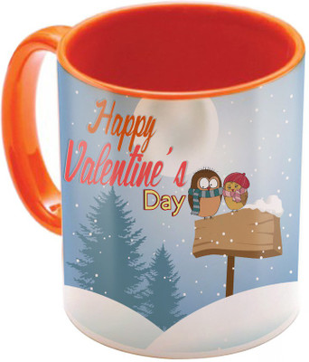 

SKY TRENDS Valentine Gift for Girlfriend Love Printed I Love U Forever Perfect for Her Him Wife Fiance Anniversary And Birthday STGD142 Ceramic Mug(325 ml), Orange