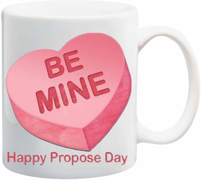 

ME&YOU Happy Rose Day;Be Mine propose Day Printed Ceramic Mug(325 ml), Multicolor