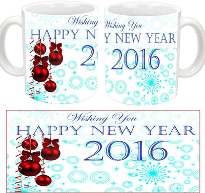

Raj Laxmi New style new year cup Ceramic Mug(350 ml), White