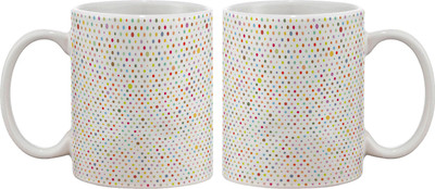 

Artifa Colored Dots Pattern Porcelain, Ceramic Mug(350 ml), Multicolor