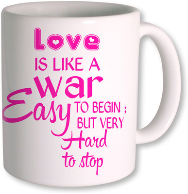 

PhotogiftsIndia Love is like A Bar Happy valentine Ceramic Mug(350 ml), White