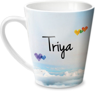 Hot Muggs Simply Love You Triya Conical Ceramic Mug(350 ml)