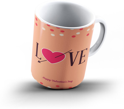 

Ucard Valentines Day Love651 Bone China, Ceramic, Porcelain Mug(325 ml), Multicolor