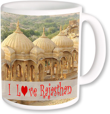 

PhotogiftsIndia I Love Rajasthan Ceramic Mug(325 ml), Multicolor