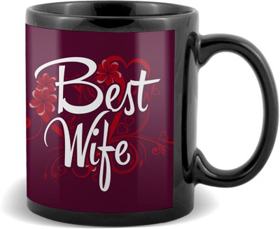

SKY TRENDS Best Wife Black Coffee Valetine's Ceramic Mug(320 ml)