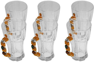 JewelKraft Designs Green Tea Crystal Mug(350 ml, Pack of 6)