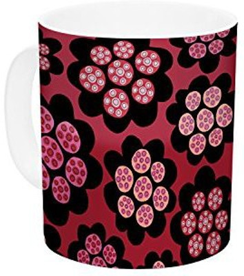 

Kess InHouse InHouse Jane Smith Garden Pods Repeat Pink Floral Ceramic Coffee, 11 oz, Multicolor Ceramic Mug(60 ml)