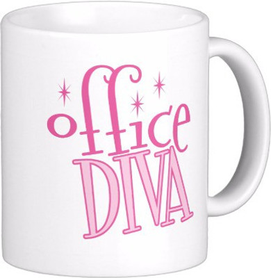 

Exoctic Silver Office Survivor Diva Series C003 Ceramic Mug(300 ml), Pink;white