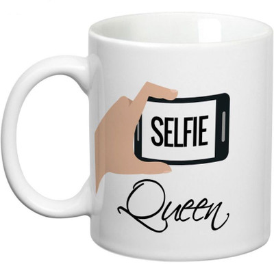 

Prithish Selfie Queen Ceramic Mug(330 ml), Multicolor