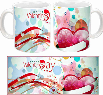

Raj Laxmi Valentine heart white Ceramic Mug(362 ml)