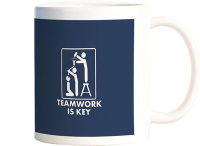 

Rangeele Inkers TeamWork Is key Ceramic Mug(300 ml), Multicolor