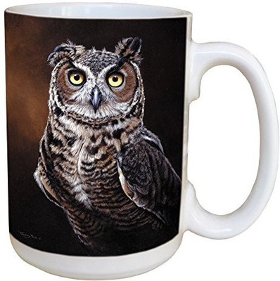 

Tree-Free Greetings Greetings 45710 Jeremy Paul Great Horned Owl Ceramic with Full-Sized Handle, 15-Ounce Ceramic Mug(60 ml), Multicolor