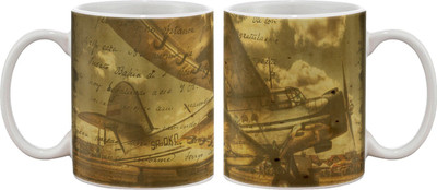 

Artifa Old Plane Design Porcelain, Ceramic Mug(350 ml), Multicolor