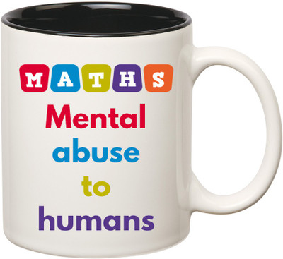 

HuppmeGift Maths Inner Black Ceramic Mug(350 ml), Black;white