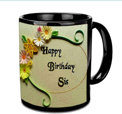 

Raj Laxmi sister love sand b'day black Ceramic Mug(350 ml)