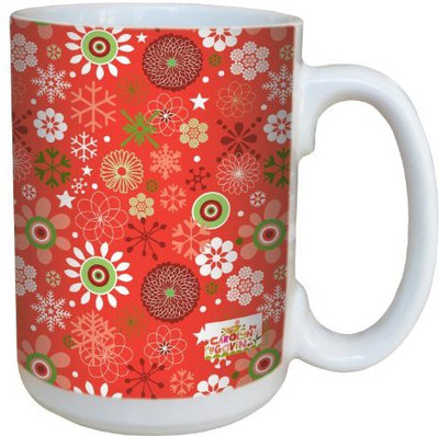 

Tree-Free Greetings Greetings lm43490 Contemporary Pink and Green Floral by Carolyn Gavin Ceramic with Full-Sized Handle, 15-Ounce Ceramic Mug(60 ml), Multicolor
