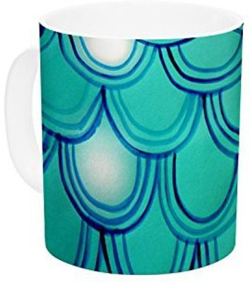 

Kess InHouse InHouse Theresa Giolzetti Mermaid Tail Teal Blue Ceramic Coffee, 11 oz, Multicolor Ceramic Mug(60 ml)