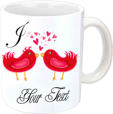 

Raj Laxmi Love birds valentine white Ceramic Mug(358 ml)