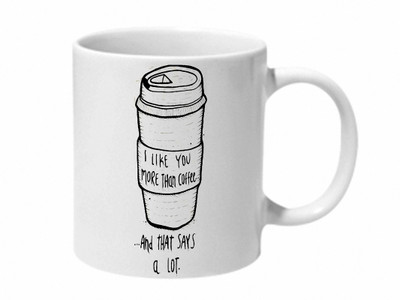 

Mooch Wale I Like More Than Coffee Ceramic Mug(325 ml), Multicolor