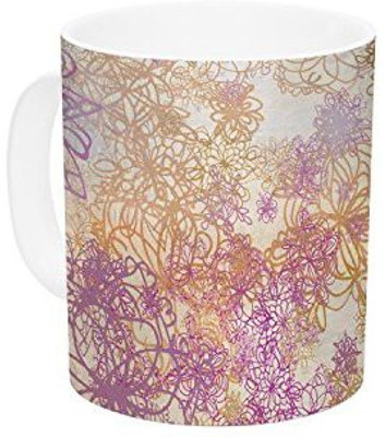 

Kess InHouse InHouse Marianna Tankelevich Retro Summer Yellow Pink Ceramic Coffee, 11 oz, Multicolor Ceramic Mug(60 ml)